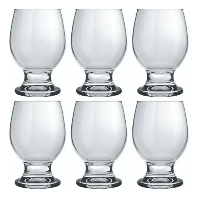 Jogo Taça Agua Suco Vinho Vidro Nadir Vidro 250ml - Kit 6 Un Transparente