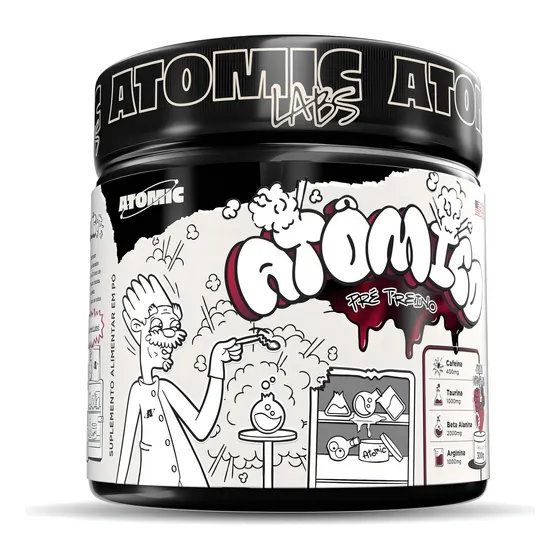 Pré-Treino Atomic Labs Atômico 300g Frutas Vermelhas com Cafeína e Beta-Alanina