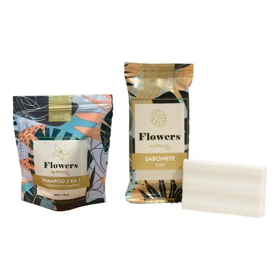 Kit Estoril Cosméticos Sabonetes 10g E Shampoo 30ml Linha Flowers Hotel Spa