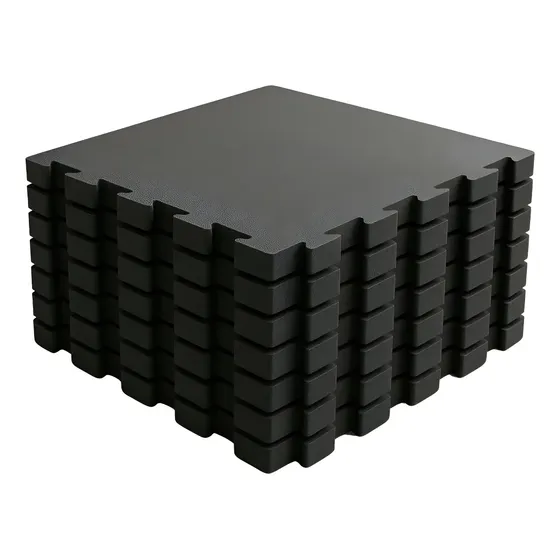 Kit 12 Tatames 50x50 20 Mm Preto Economico