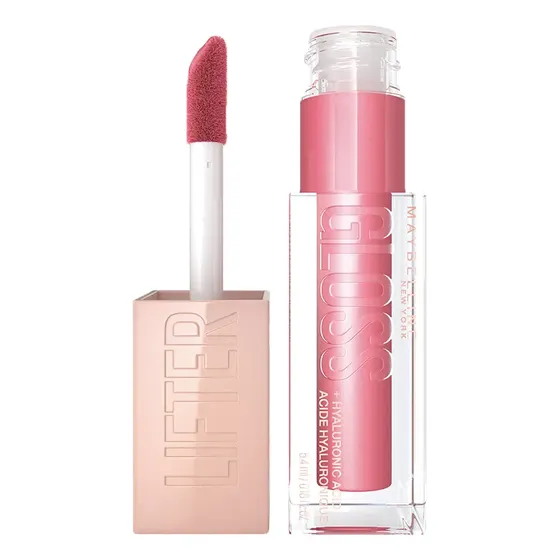 Brilho Labial com Ácido Hialurônico Promove Lábios Volumosos Hidratados e Cheios de Brilho com Aplicador XL para Make Glow Maybelline NY Lip Lifter Gloss Cor Petal 5.4ml