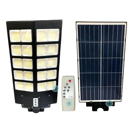 Solar Luminária Pública Poste Rua Led 1000w C/ Sensor Aaatop Cor Preto