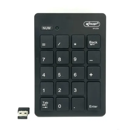 Teclado Numérico Sem Fio Knup Kp-2038 2.4 Ghz Usb Plug And Play