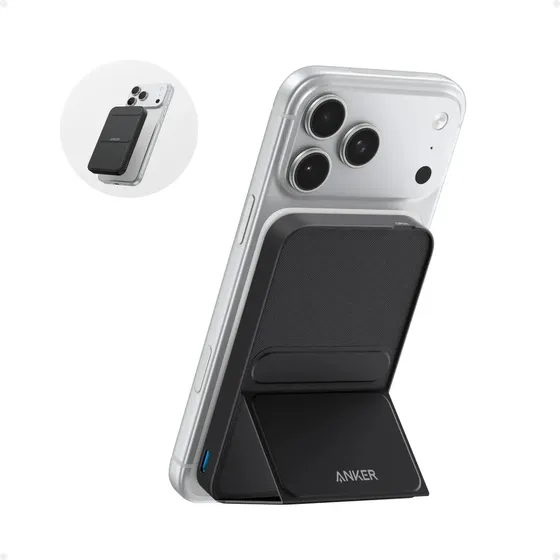 Carregador Portátil Indução 5000mah Power Bank Anker Maggo Magnético Magsafe Para Apple iPhone 17/16/15/14/13/12 Series, Bateria Externa Sem Fio Carga Rápida 7.5W, Cor Preto