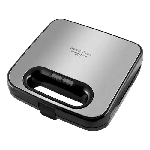 Sanduicheira E Grill Britânia Bgr16 2 Em 1 Redstone 750w Cor Preto e Prata