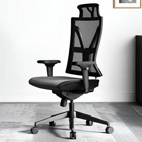 Cadeira Darix X+ Slider Pu Plaxmetal Nacional Preto Sintético Preto