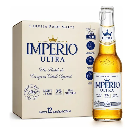 Cerveja Império Ultra Puro Malte Sem Glúten Caixa 12x275ml