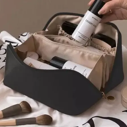 Bolsa Necessaire Porta Maquiagem Higiene Organizador Viagem Cor Preto Preto