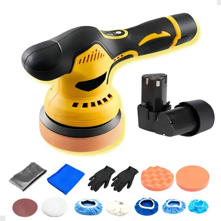 Politriz Automotiva Lixadeira Orbital Sem Fio 2 Baterias Cor Amarelo/preto 127/220v