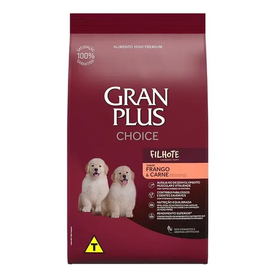 Ração Seca Cães Filhotes Gran Plus Frango e Carne 10,1 Kg