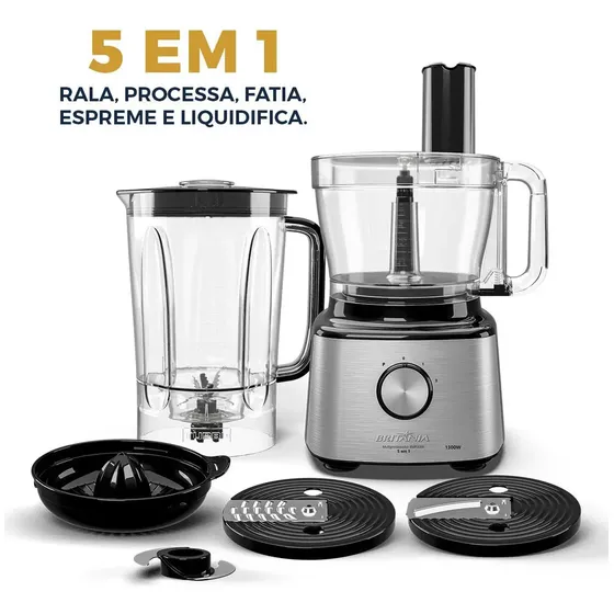 Multiprocessador Britânia 5 Em 1 Bmp2000 1300w Cor Prateado 220v