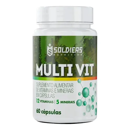 Multivitamínico 60 Caps - 5 Minerais - 13 Vitaminas - Soldiers Sem Sabor