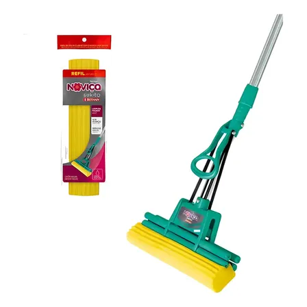 Mop Rodo Mágico Bettanin Sekito Aço Inoxidável Espuma PVA + Refil
