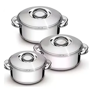 Jogo De Panelas Aço Inox 3 Peças Solar Tramontina 65510740