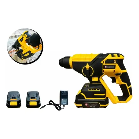 Furadeira Industrial Martelete Rotativo C/ Maleta 27 Pçs Cor Amarelo Frequência 50 127/220v