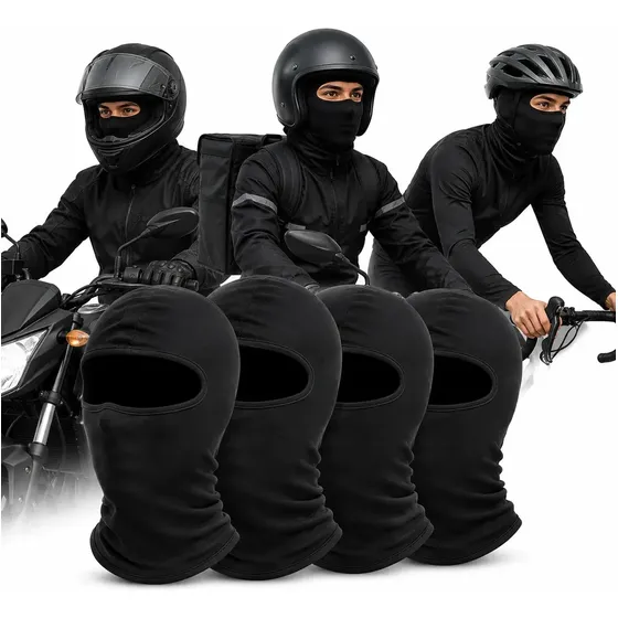 Kit 4 Balaclavas Touca Ninja Térmica UV50+ da CHAVIER MOTOPARTS para Motociclistas