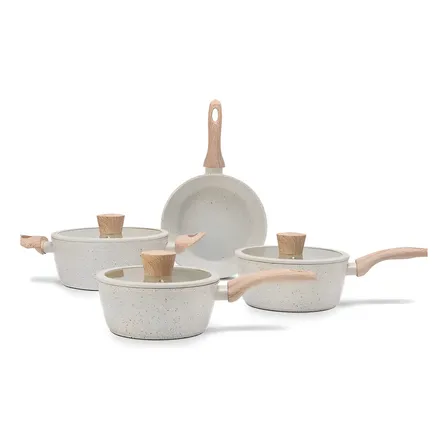 Jogo De Panelas Brinox 4814/100 Indução Ceramic Life Sirius Kit 4 Un Cor Vanilla
