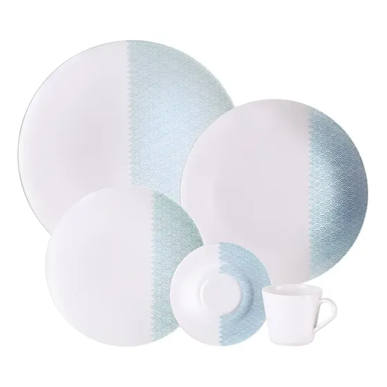 Aparelho de Jantar Aquarius em Porcelana Decorada 20 Peças Tramontina