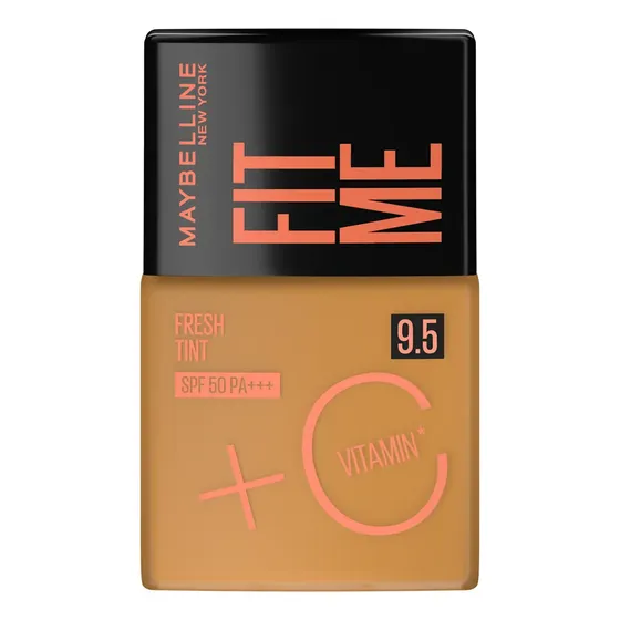 Base Líquida Fresh Tint Com Acabamento Glow, Fps 50 E Vitamina C, Cor 9.5, Fit Me Maybelline Ny, 30ml