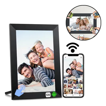 Porta Retratos Fotos Videos Digital Inteligente Wifi Tela Lcd Touch Screen 10,1 Polegadas Ios Android 16gb Memoria Sd Cheerylux Cyl-p1 Preto