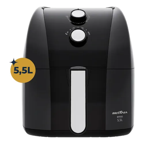 Air Fryer Britânia 5,5l 1500w Antiaderente Redstone Bfr50 220v Preto