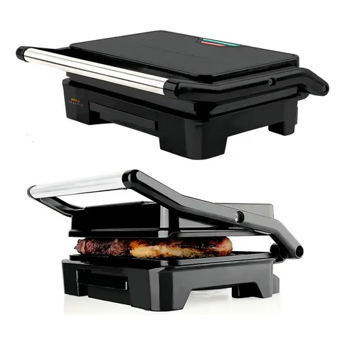 Grill sanduicheira Mallory Chefpro 900w Black Inox Antiaderente Cor Preto