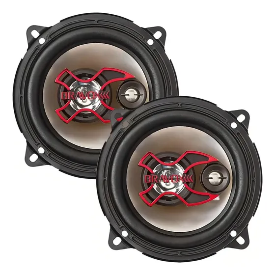 Alto Falante Bravox Triaxial 5 B3x50 100w Rms 4 Ohms Cor Vermelho.