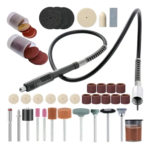 Kit Eixo Flexível Chicote 105 Acessórios Para Micro Retífica Dremax Kr-ch-105
