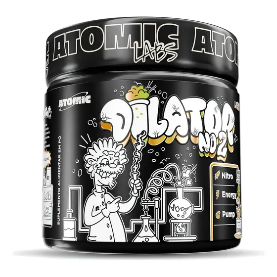 Pré Treino Dilator No2 Atomic Labs Sabor Abacaxi Coco 300g 40 Doses Piña Colada