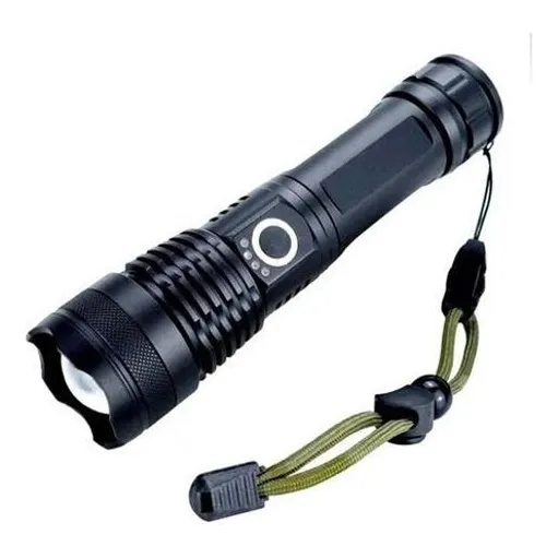 T9 Lanterna Mais Forte Do Mundo Ultra Potente Recarregável Cor Preto Fluoreled Presente