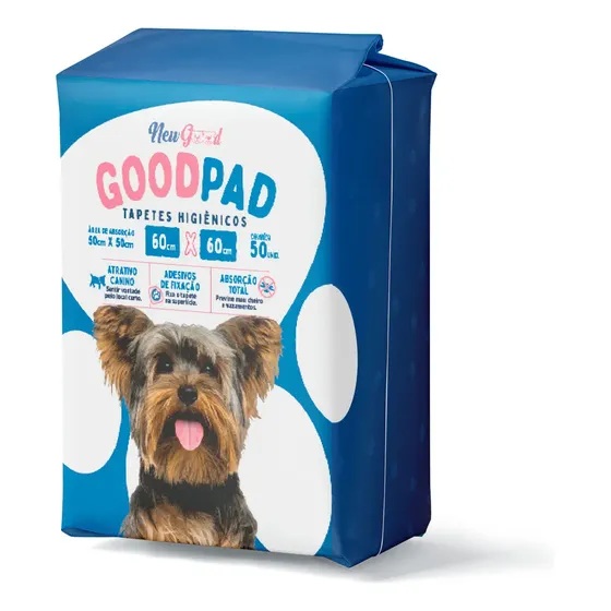 Tapete Higienico Good Pad 50 Unidades 60x60cm Branco/azul