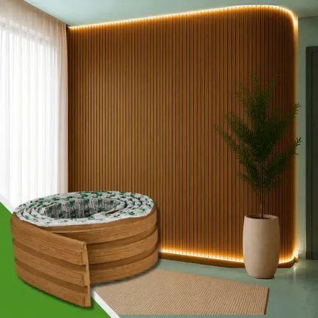 Painel Madeira Ripado Laminado Linha Madeto – 10m | Cor Cinamomo – Meu Rodapé