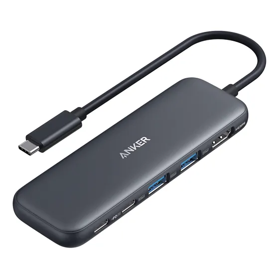 Hub USB C 5 em 1 Anker Adaptador com Dock Station com HDMI 4K, Portas USB 3.0 5Gbps e Carregamento PD 100W para Macbook Pro Air, Notebooks