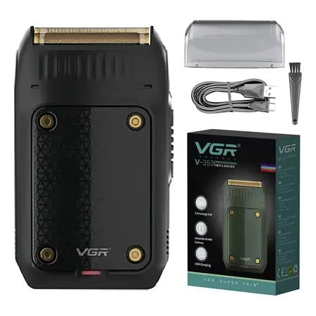 Barbeador Elétrico Masculino Portátil Usb Vgr-353 Preto 5v