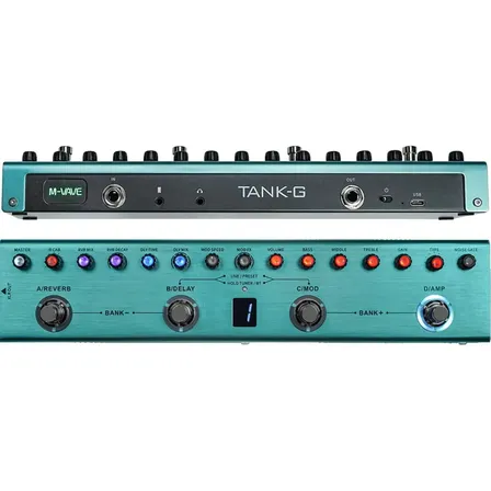 Pedaleira Multiefeito M-vave Tank-g / Peda Tank- G Para Guitarra Verde
