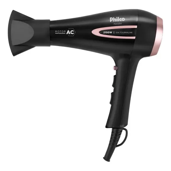 Secador De Cabelos Philco Psa3250 Íons Tourmaline 2100w Cor Preto