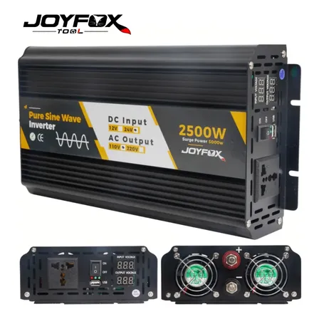 Joyfox Inversor Energia Onda Senoidal Pura 2500w Pico 5000w 24v Para 110v 60hz Usb Conversor Transformador Tensão
