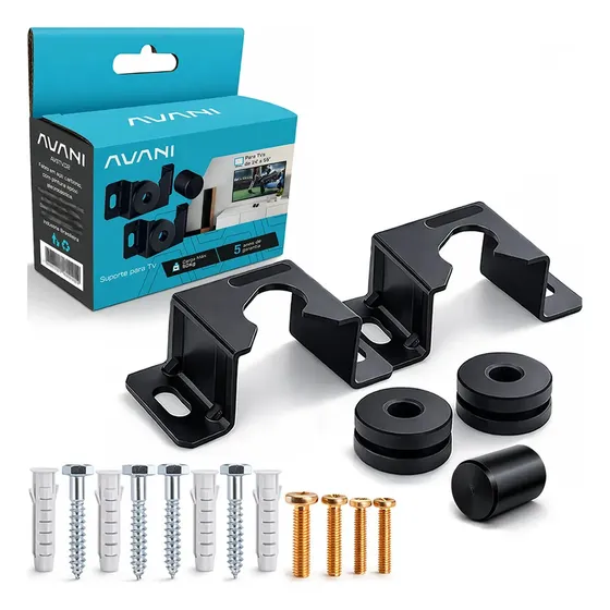 Suporte TV Fixo Slim Compacto Universal 14 a 84 Polegadas Para Parede e Painel Aço Carbono 80kg Compatível Todas Marcas TV LED LCD Smart Samsung LG Sony TCL