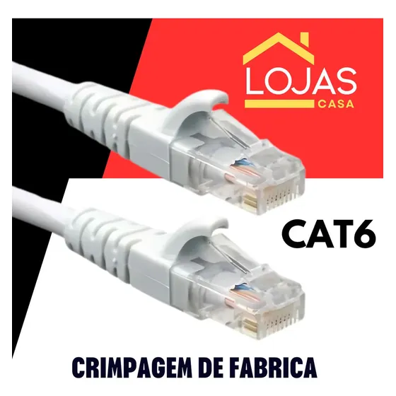 Cabo De Rede Categoria 6 5m Par Trançado Utp Rj45 Ethernet Rápido Anti-lag