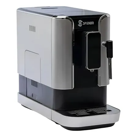 Cafeteira maquina espresso Spidem Trevi Super automática 19 Bar Moinho de aço bico vaporizador cor prateado