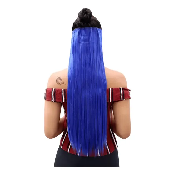 Extensão De Cabelo Tic Tac P/mega Hair Fibra Organica 150gr Cor Liso: Azul Escuro 61-c