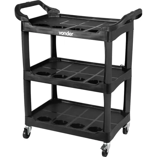 Carrinho para Detalhamento Automotivo Vonder CAV 010 3 Prateleiras 150kg com Rodízios e Travamento