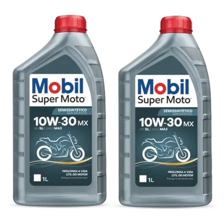 Kit 2 Óleo Mobil Super Moto 4t Mx 10W-30 Semissintético - 2 Litros
