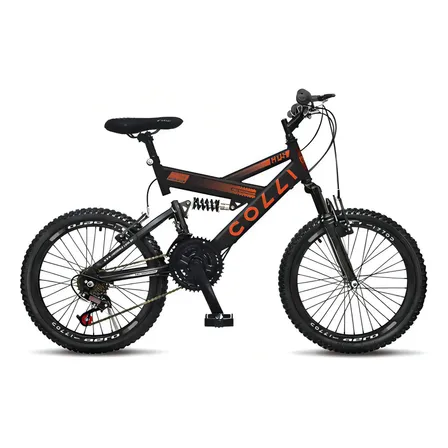 Bicicleta Infantil Colli Dupla Suspensão Gps 21 Marchas Cor Preto