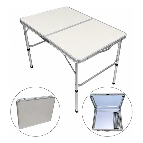 Mesa Dobrável em Maleta 90x60 cm Titanium Platina