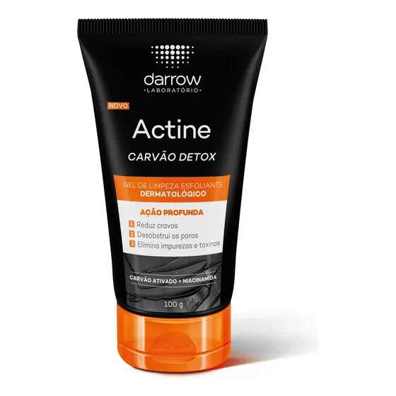 Gel de Limpeza Facial Darrow Actine Carvão Detox Esfoliante 100ml