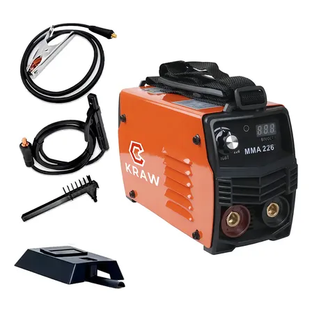 Inversora De Solda Digital Mini Kraw Mma 226 Bivolt Com Acessórios 127/220v
