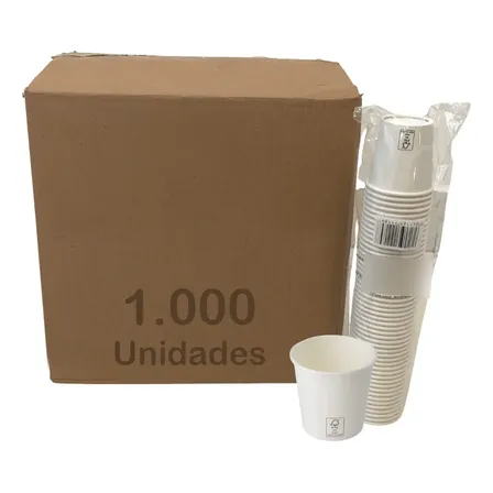 Copo Papel Branco 100ml 110ml Biodegradável Térmico C/1000