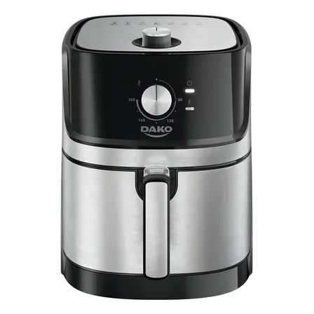 Fritadeira Air Fryer Dako 5 Litros Preto/inox Com Painel Analógico E Potência De 1700w 127v