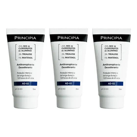 Principia Kit C/3 Antitranspirantes Desodorantes Ad-02 Não